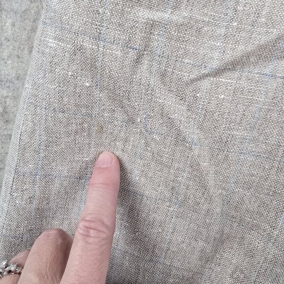 Linen Blend Beige Plaid Womens Two-Piece Blazer & Dress Suit Lined Size 4 - Picture 14 of 16